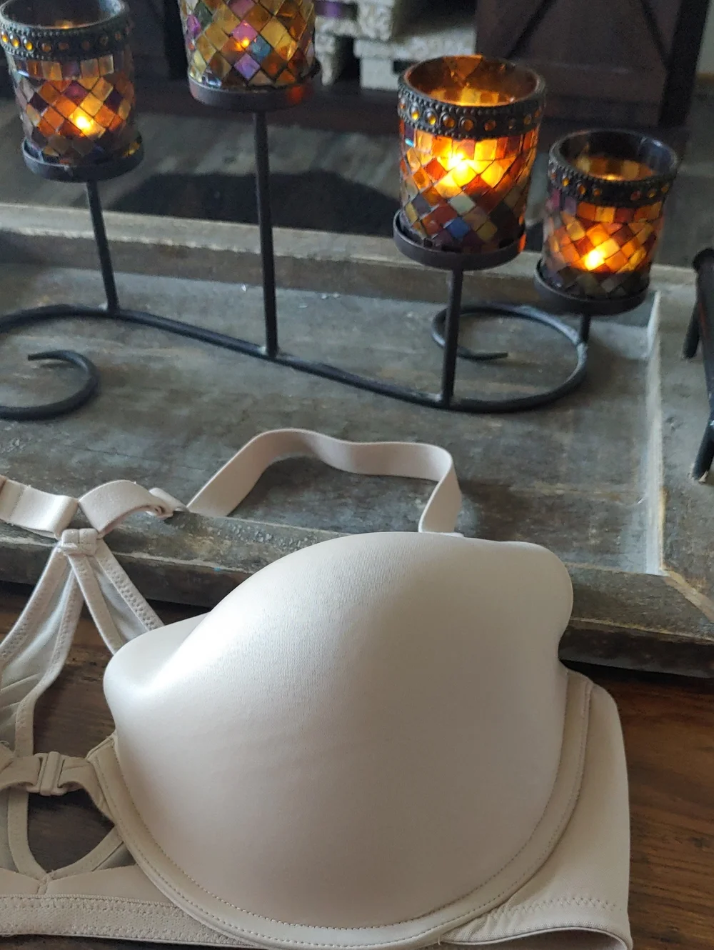 NWOT Maidenform. 38D Beige Front Closure Gorgeous Racerback Padded Underwire Bra - Picture 5 of 9